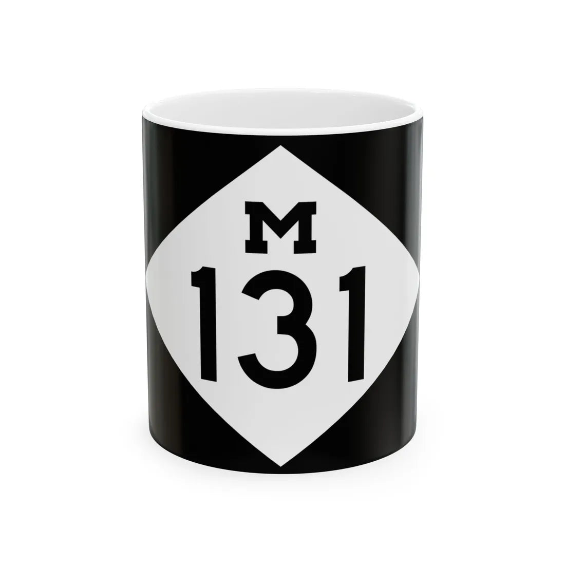 M-131 rectangle (Michigan) (Road Sign) White Coffee Mug 11oz - Go Mug Yourself