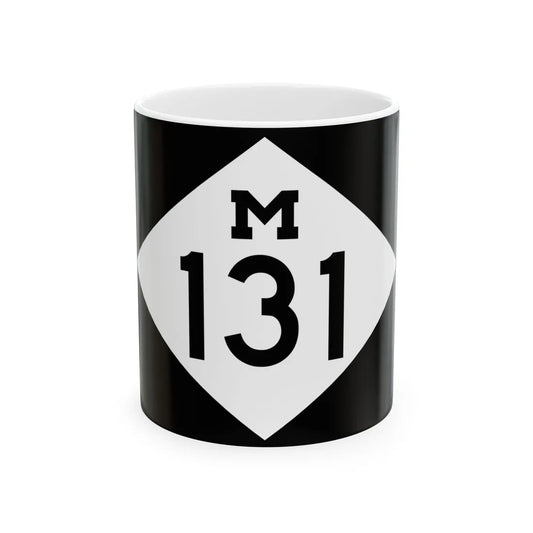 M-131 rectangle (Michigan) (Road Sign) White Coffee Mug 11oz - Go Mug Yourself