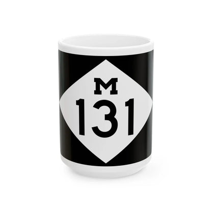 M-131 rectangle (Michigan) (Road Sign) White Coffee Mug 15oz - Go Mug Yourself