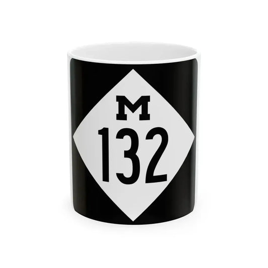 M-132 (Michigan) (Road Sign) White Coffee Mug 11oz - Go Mug Yourself