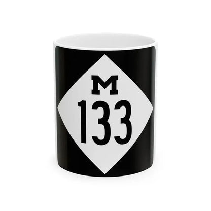 M-133 (Michigan) (Road Sign) White Coffee Mug 11oz - Go Mug Yourself