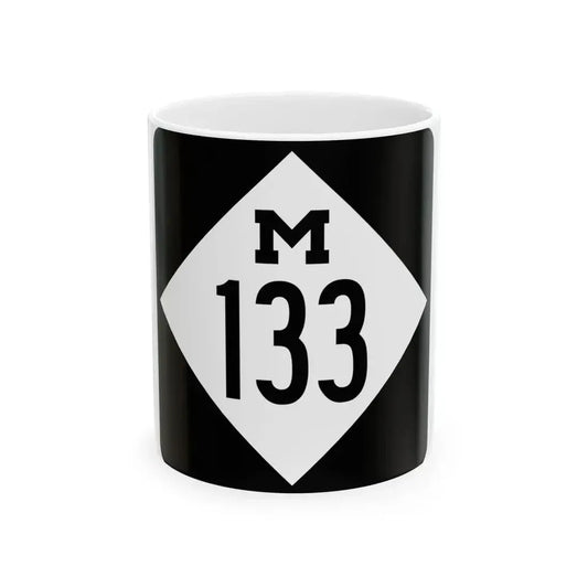 M-133 (Michigan) (Road Sign) White Coffee Mug 11oz - Go Mug Yourself