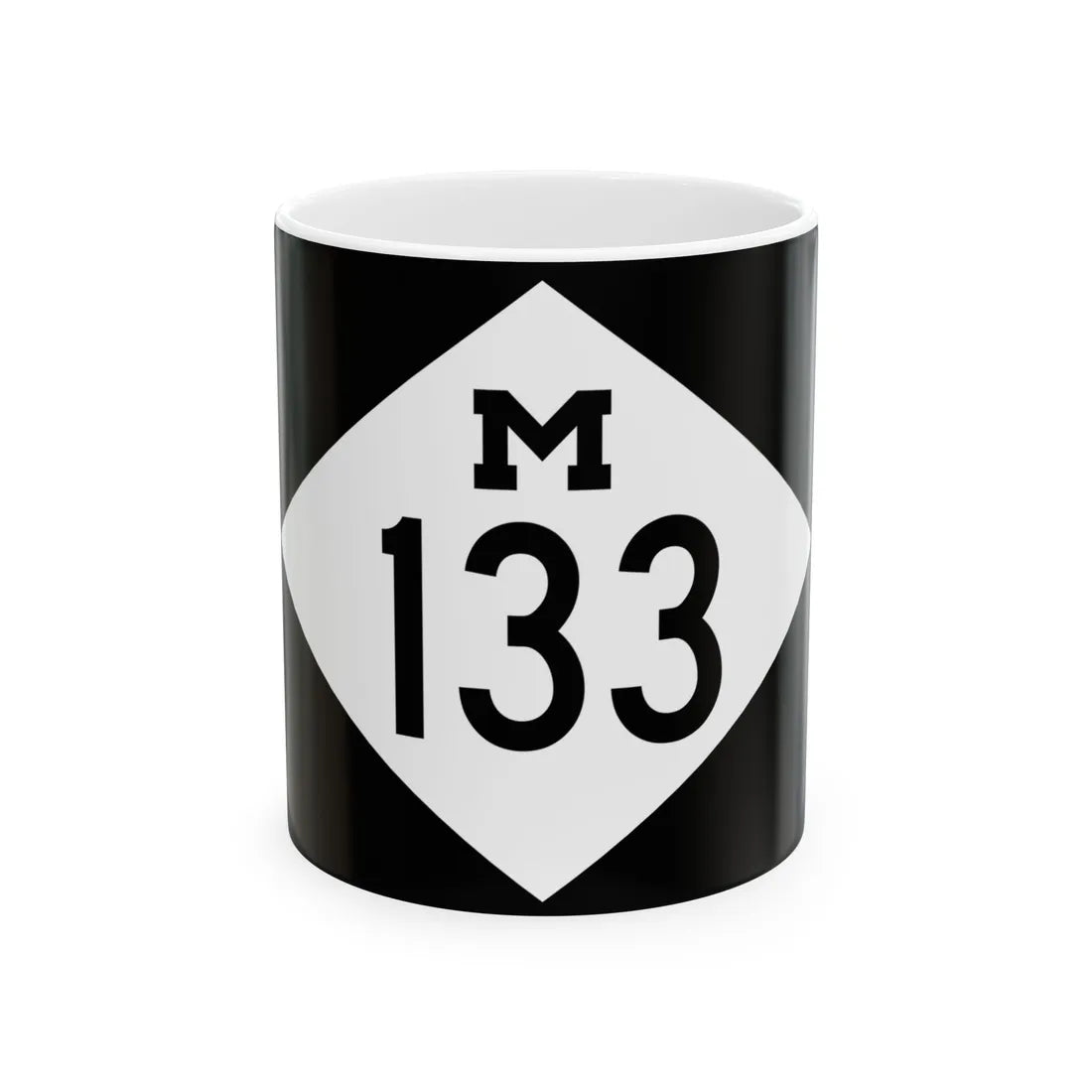 M-133 rectangle (Michigan) (Road Sign) White Coffee Mug 11oz - Go Mug Yourself