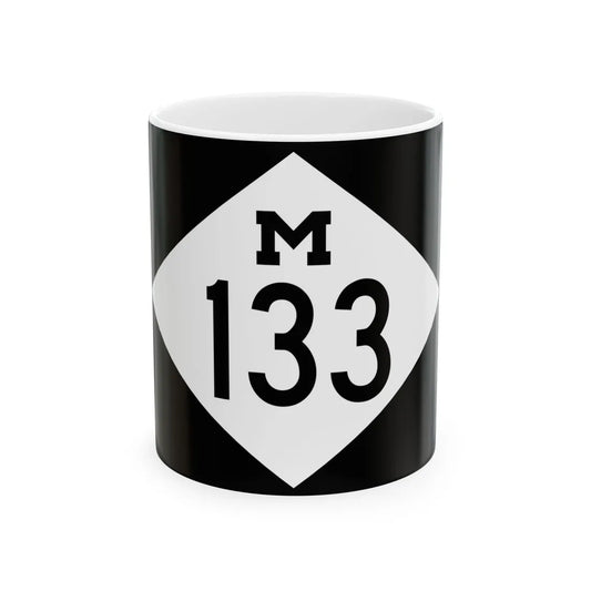 M-133 rectangle (Michigan) (Road Sign) White Coffee Mug 11oz - Go Mug Yourself