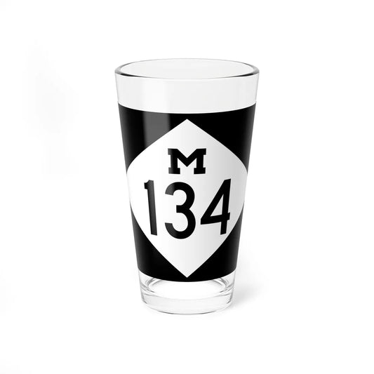 M-134 rectangle (Michigan) (Road Sign) Pint Glass 16oz 16oz - Go Mug Yourself