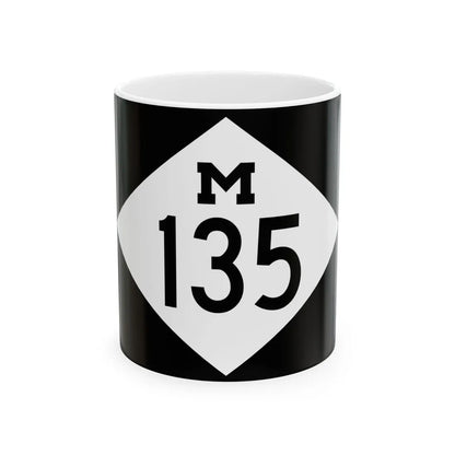 M-135 rectangle (Michigan) (Road Sign) White Coffee Mug 11oz - Go Mug Yourself