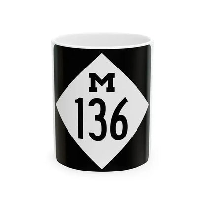 M-136 (Michigan) (Road Sign) White Coffee Mug 11oz - Go Mug Yourself