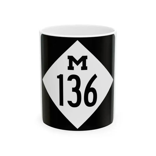 M-136 (Michigan) (Road Sign) White Coffee Mug 11oz - Go Mug Yourself