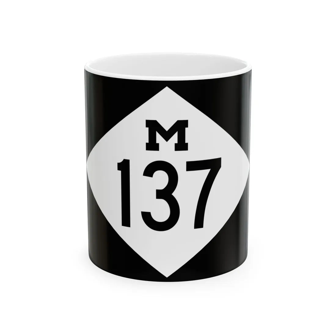 M-137 rectangle (Michigan) (Road Sign) White Coffee Mug 11oz - Go Mug Yourself