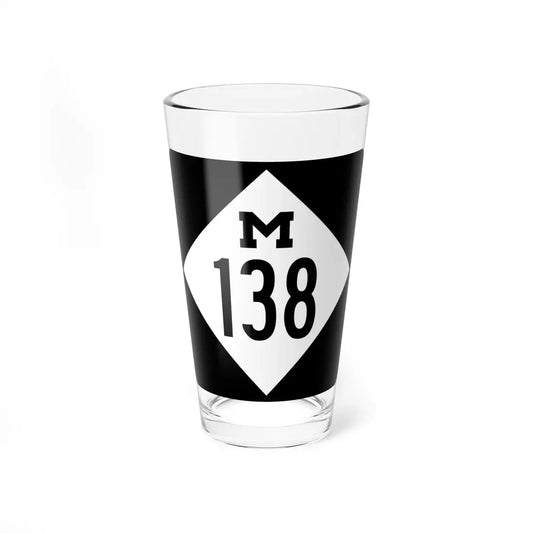 M-138 (Michigan) (Road Sign) Pint Glass 16oz 16oz - Go Mug Yourself
