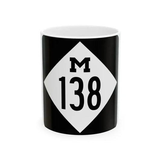 M-138 (Michigan) (Road Sign) White Coffee Mug 11oz - Go Mug Yourself