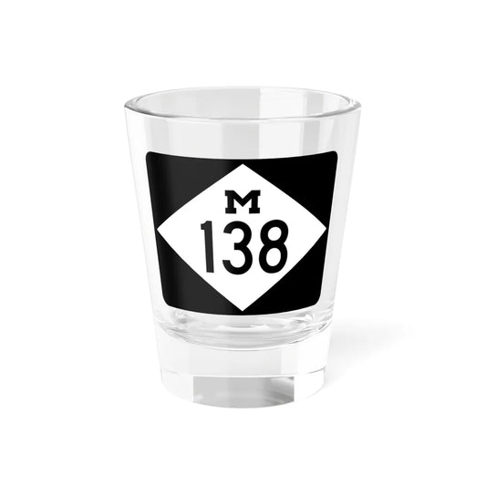 M-138 rectangle (Michigan) (Road Sign) Shot Glass 1.5oz 1.5oz - Go Mug Yourself