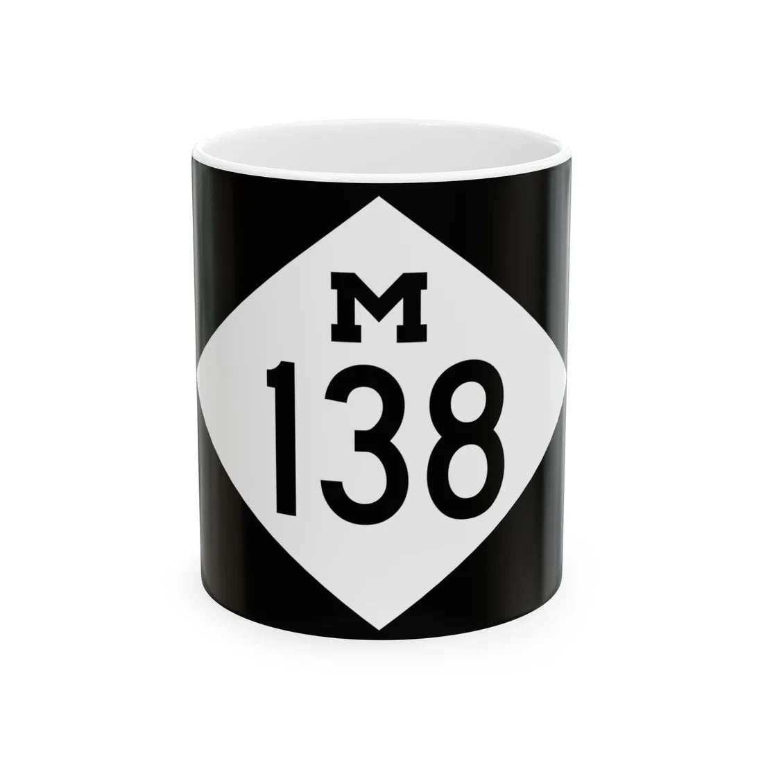 M-138 rectangle (Michigan) (Road Sign) White Coffee Mug 11oz - Go Mug Yourself