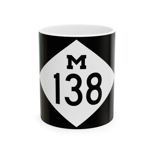 M-138 rectangle (Michigan) (Road Sign) White Coffee Mug 11oz - Go Mug Yourself