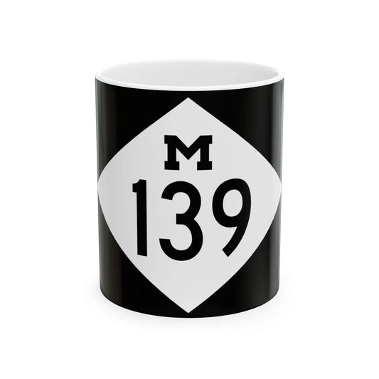 M-139 rectangle (Michigan) (Road Sign) White Coffee Mug 11oz - Go Mug Yourself