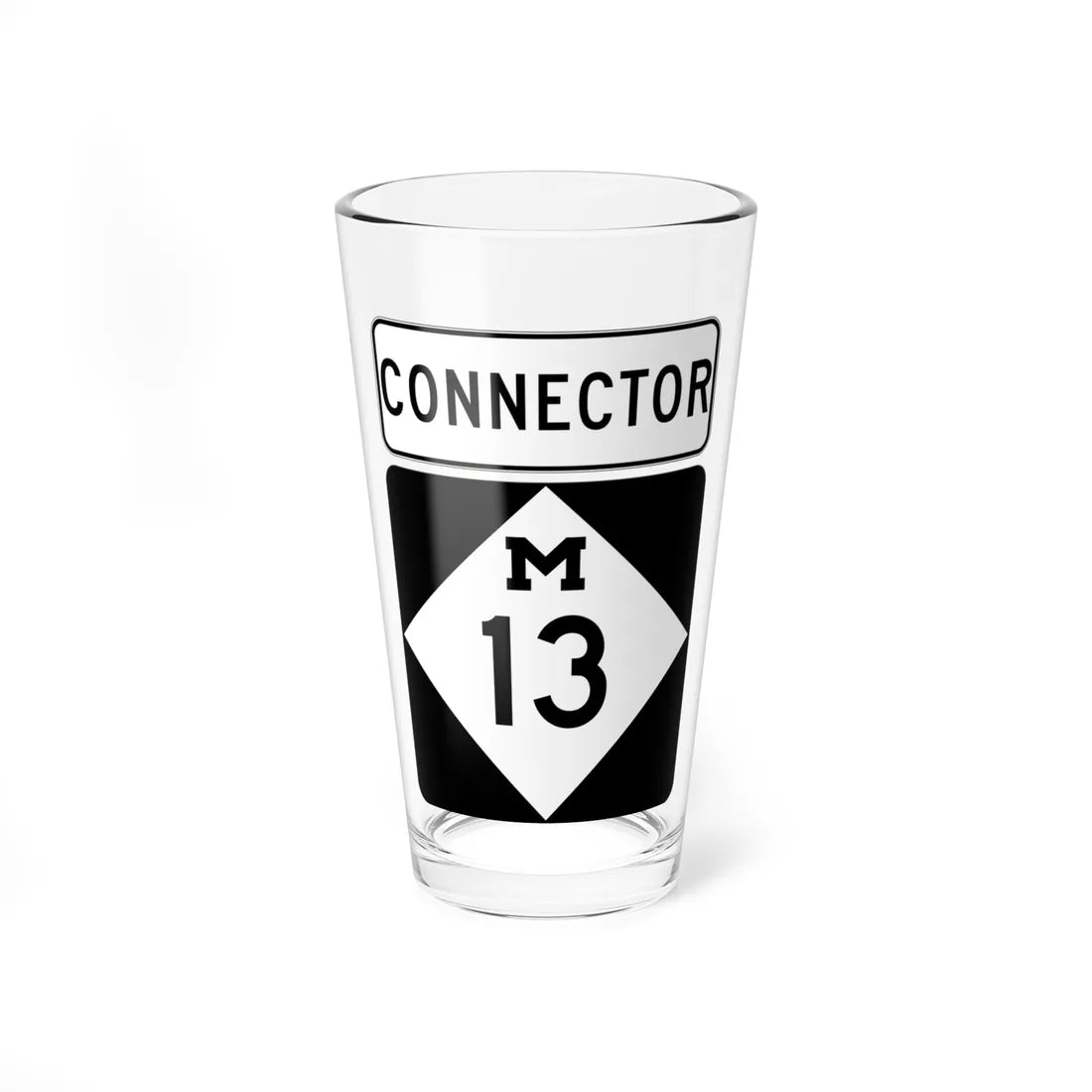 M-13Conn (Michigan) (Road Sign) Pint Glass 16oz 16oz - Go Mug Yourself