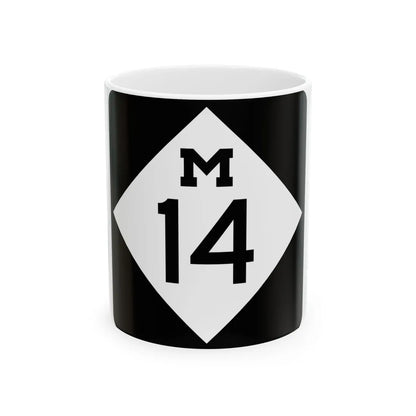M-14 (Michigan) (Road Sign) White Coffee Mug 11oz - Go Mug Yourself