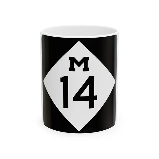 M-14 (Michigan) (Road Sign) White Coffee Mug 11oz - Go Mug Yourself
