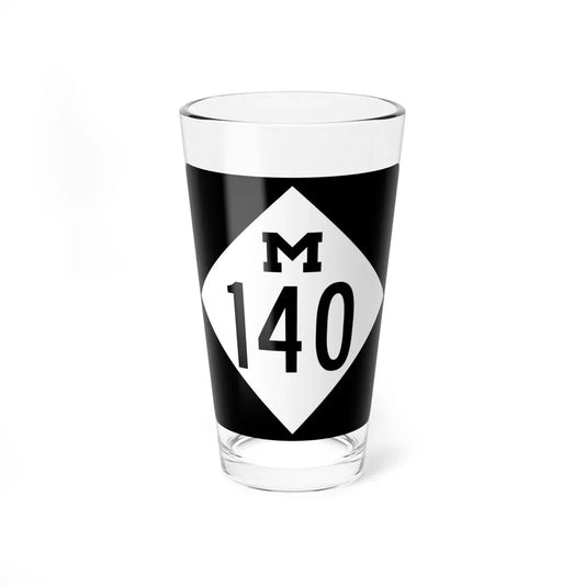 M-140 (Michigan) (Road Sign) Pint Glass 16oz 16oz - Go Mug Yourself