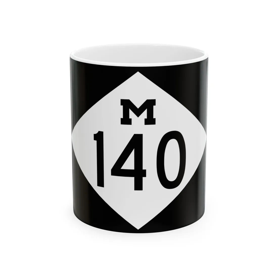 M-140 rectangle (Michigan) (Road Sign) White Coffee Mug 11oz - Go Mug Yourself