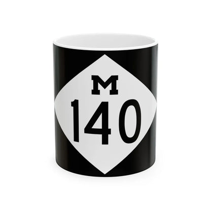 M-140 rectangle (Michigan) (Road Sign) White Coffee Mug 11oz - Go Mug Yourself