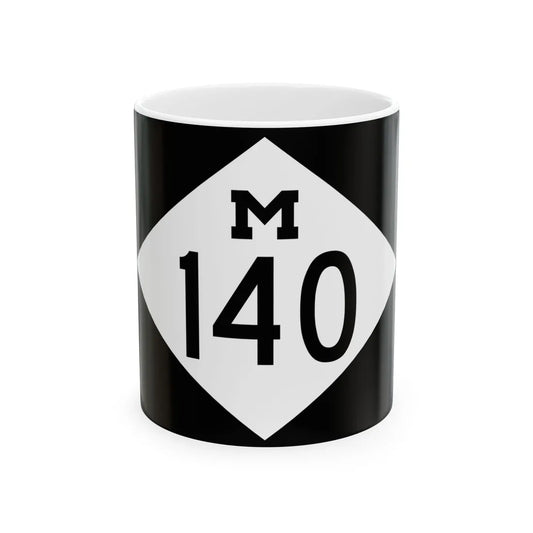 M-140 rectangle (Michigan) (Road Sign) White Coffee Mug 11oz - Go Mug Yourself