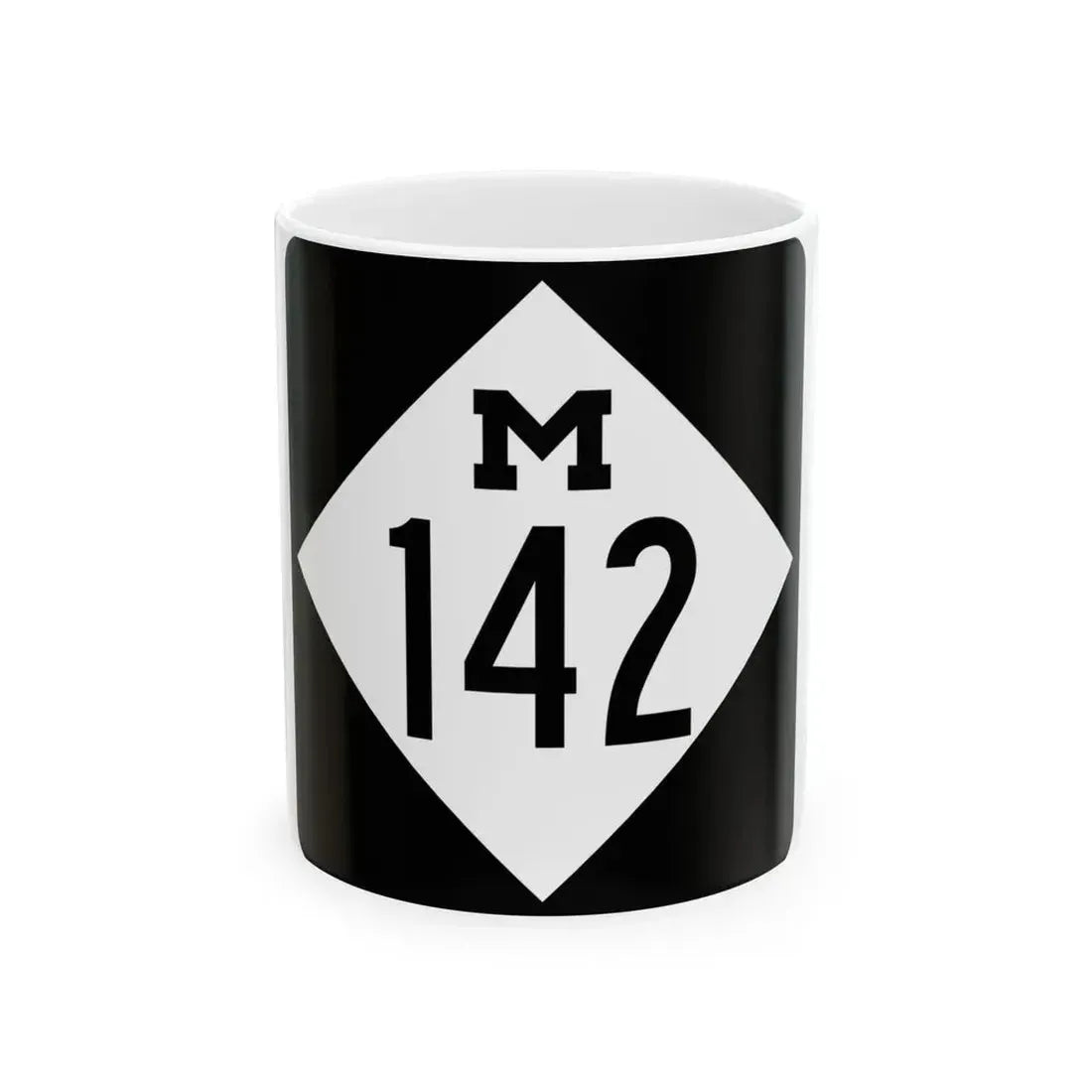 M-142 (Michigan) (Road Sign) White Coffee Mug 11oz - Go Mug Yourself