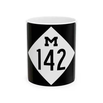 M-142 (Michigan) (Road Sign) White Coffee Mug 11oz - Go Mug Yourself