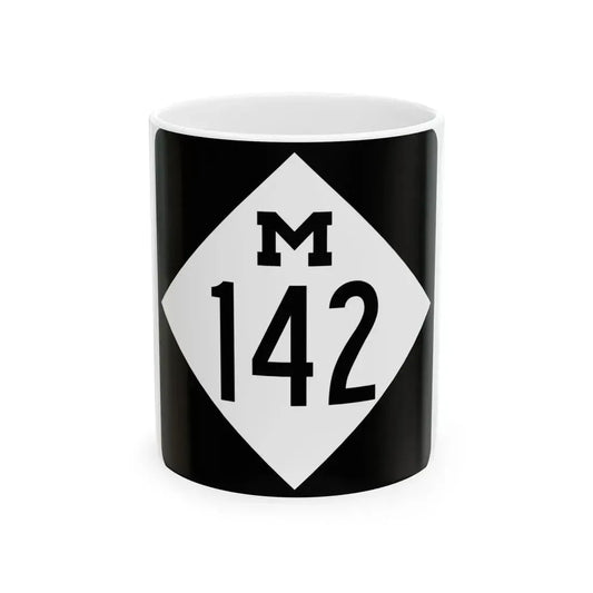 M-142 (Michigan) (Road Sign) White Coffee Mug 11oz - Go Mug Yourself