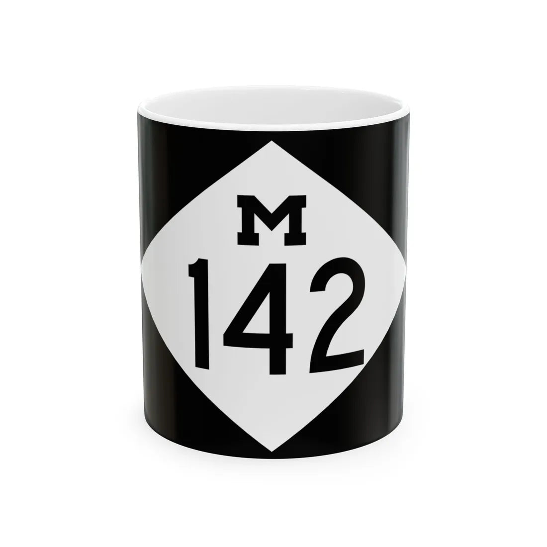 M-142 rectangle (Michigan) (Road Sign) White Coffee Mug 11oz - Go Mug Yourself
