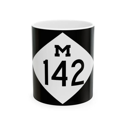 M-142 rectangle (Michigan) (Road Sign) White Coffee Mug 11oz - Go Mug Yourself