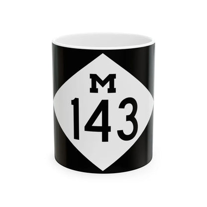 M-143 rectangle (Michigan) (Road Sign) White Coffee Mug 11oz - Go Mug Yourself