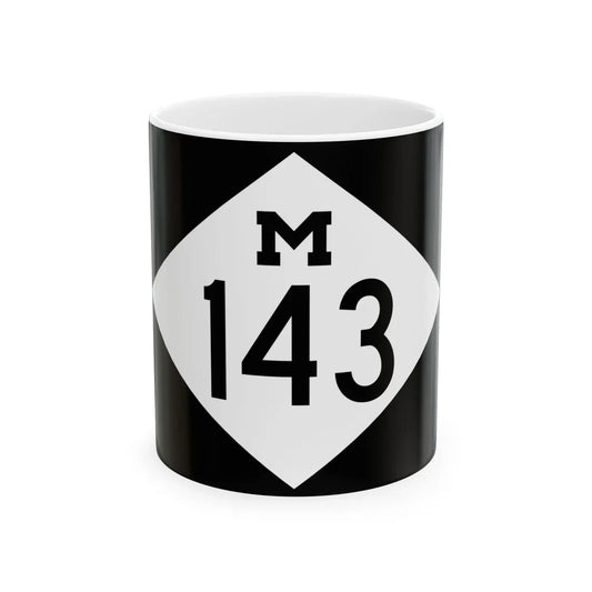 M-143 rectangle (Michigan) (Road Sign) White Coffee Mug 11oz - Go Mug Yourself
