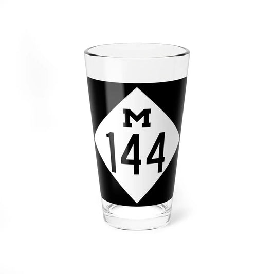 M-144 (Michigan) (Road Sign) Pint Glass 16oz 16oz - Go Mug Yourself