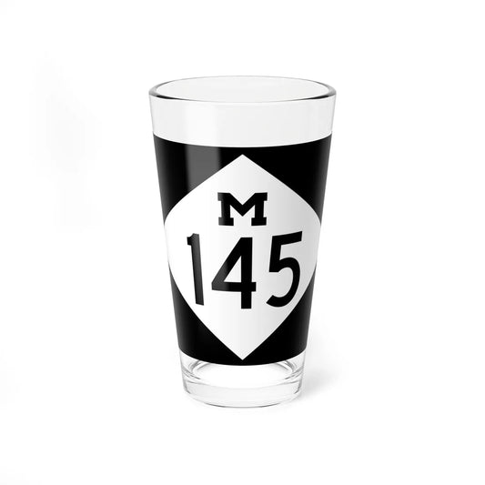 M-145 rectangle (Michigan) (Road Sign) Pint Glass 16oz 16oz - Go Mug Yourself