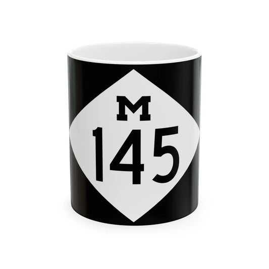 M-145 rectangle (Michigan) (Road Sign) White Coffee Mug 11oz - Go Mug Yourself