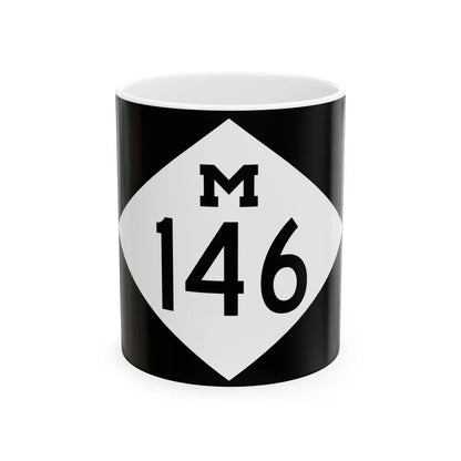 M-146 rectangle (Michigan) (Road Sign) White Coffee Mug 11oz - Go Mug Yourself