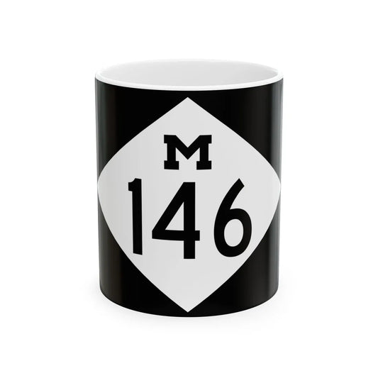 M-146 rectangle (Michigan) (Road Sign) White Coffee Mug 11oz - Go Mug Yourself