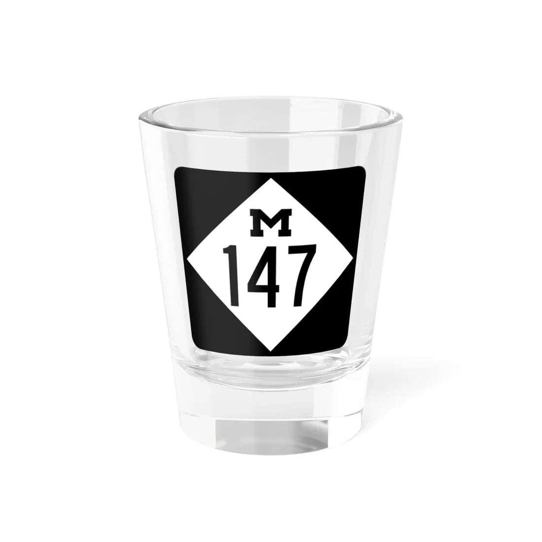 M-147 (Michigan) (Road Sign) Shot Glass 1.5oz 1.5oz - Go Mug Yourself