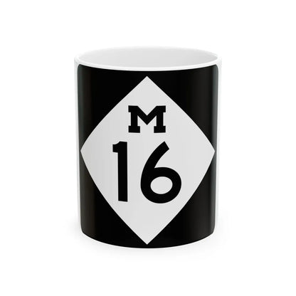 M-16 (Michigan) (Road Sign) White Coffee Mug 11oz - Go Mug Yourself