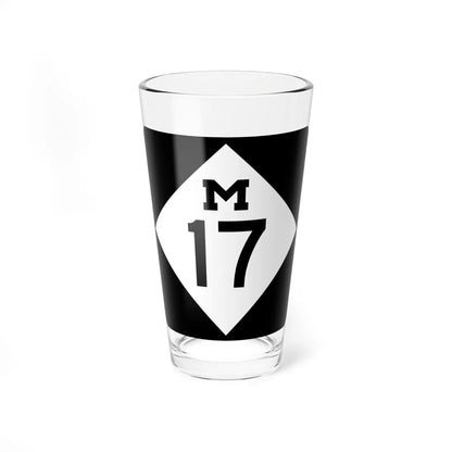 M-17 (Michigan) (Road Sign) Pint Glass 16oz 16oz - Go Mug Yourself