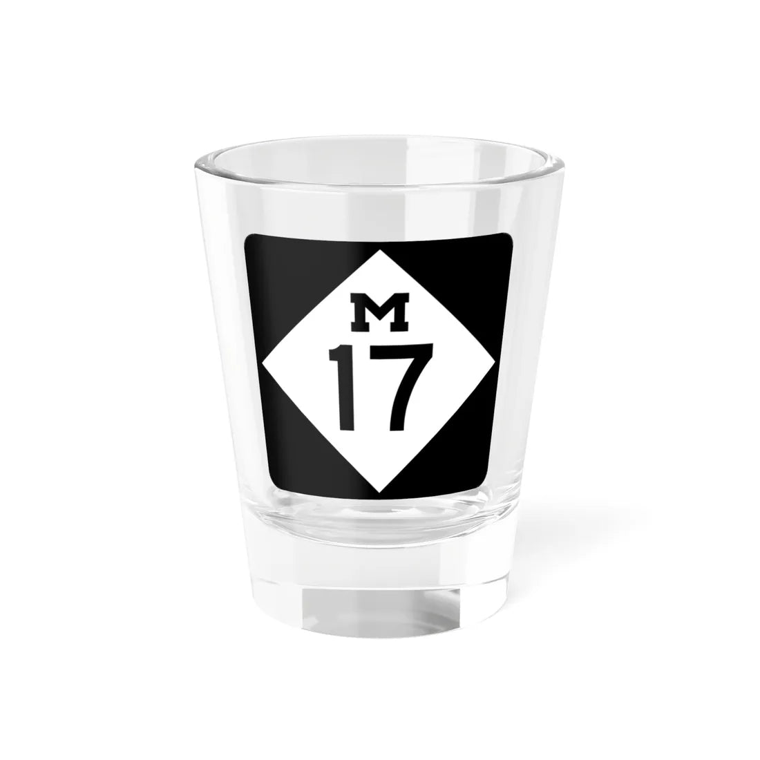 M-17 (Michigan) (Road Sign) Shot Glass 1.5oz 1.5oz - Go Mug Yourself