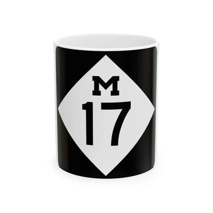 M-17 (Michigan) (Road Sign) White Coffee Mug 11oz - Go Mug Yourself