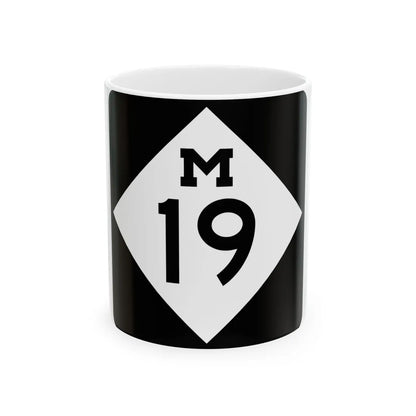 M-19 (Michigan) (Road Sign) White Coffee Mug 11oz - Go Mug Yourself