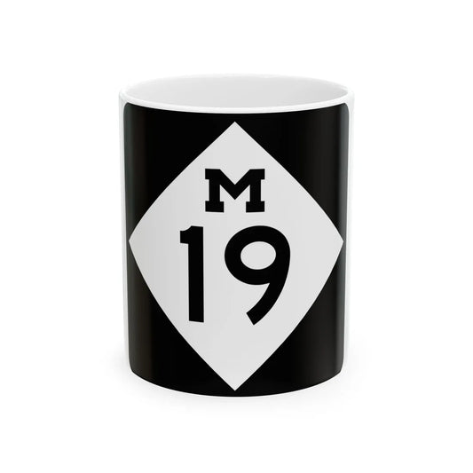 M-19 (Michigan) (Road Sign) White Coffee Mug 11oz - Go Mug Yourself
