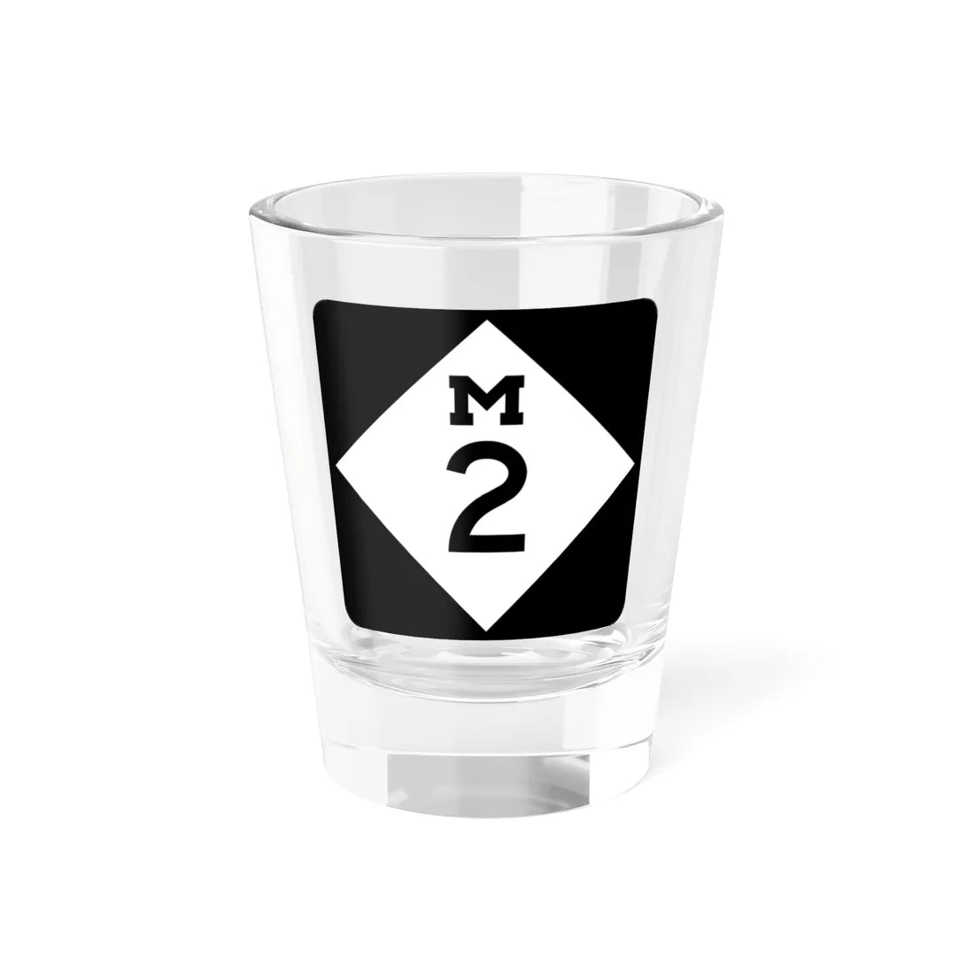 M-2 (Michigan) (Road Sign) Shot Glass 1.5oz 1.5oz - Go Mug Yourself