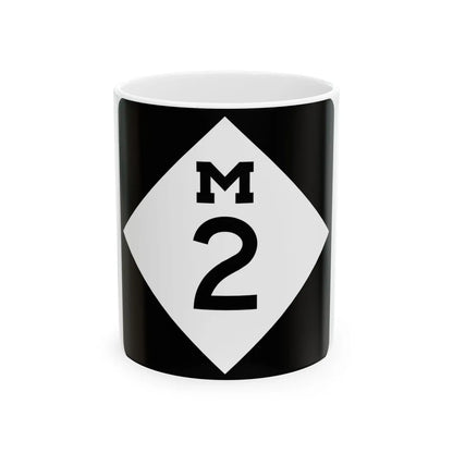 M-2 (Michigan) (Road Sign) White Coffee Mug 11oz - Go Mug Yourself