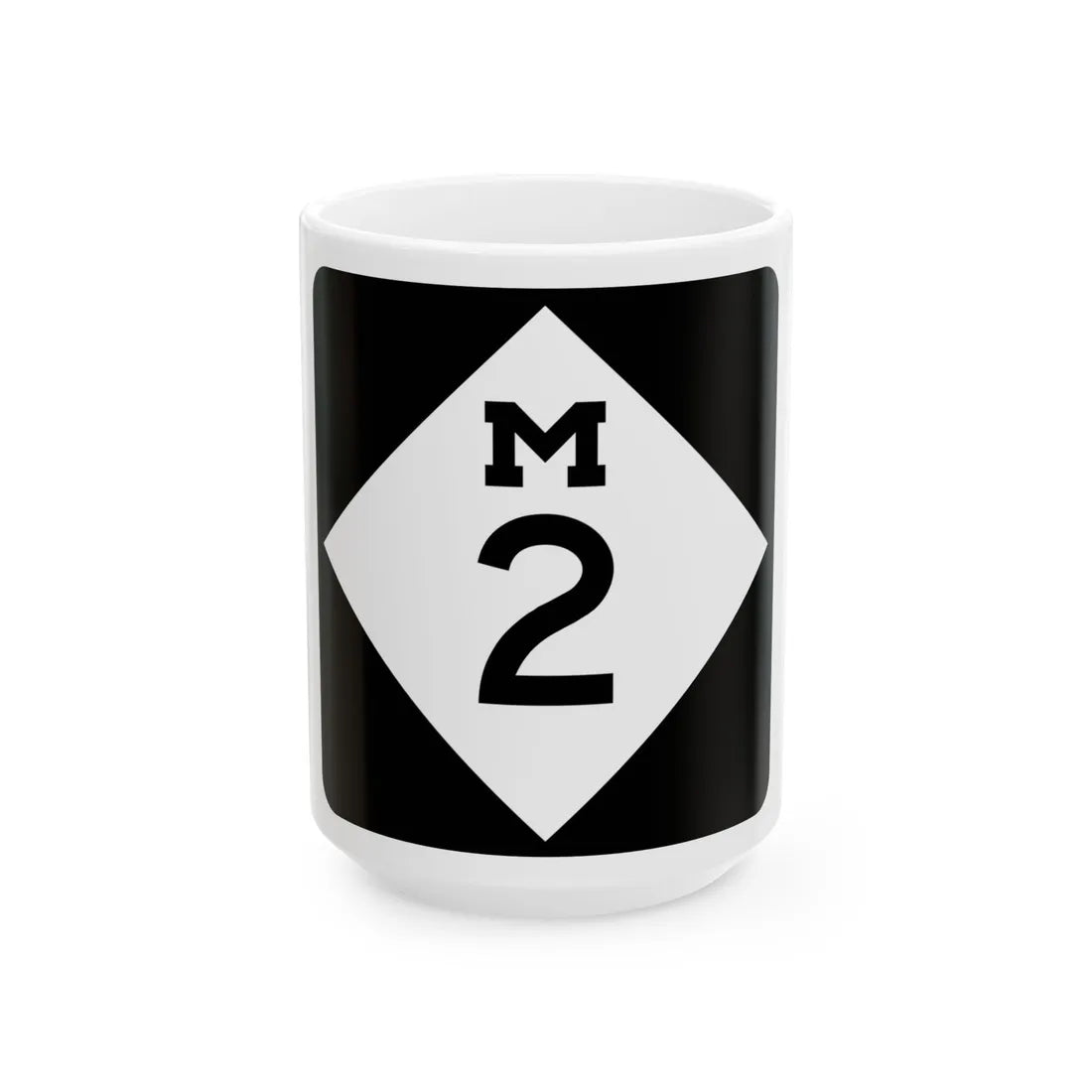 M-2 (Michigan) (Road Sign) White Coffee Mug 15oz - Go Mug Yourself