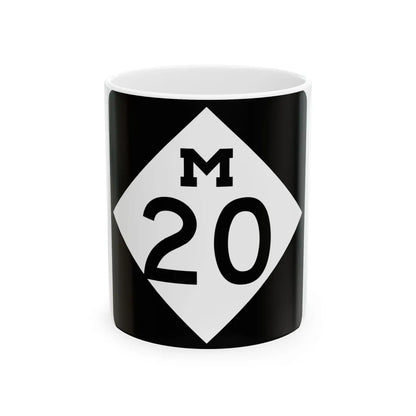 M-20 (Michigan) (Road Sign) White Coffee Mug 11oz - Go Mug Yourself