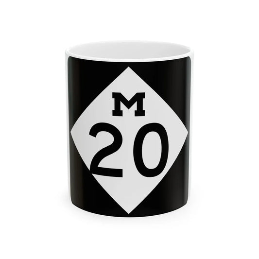 M-20 (Michigan) (Road Sign) White Coffee Mug 11oz - Go Mug Yourself